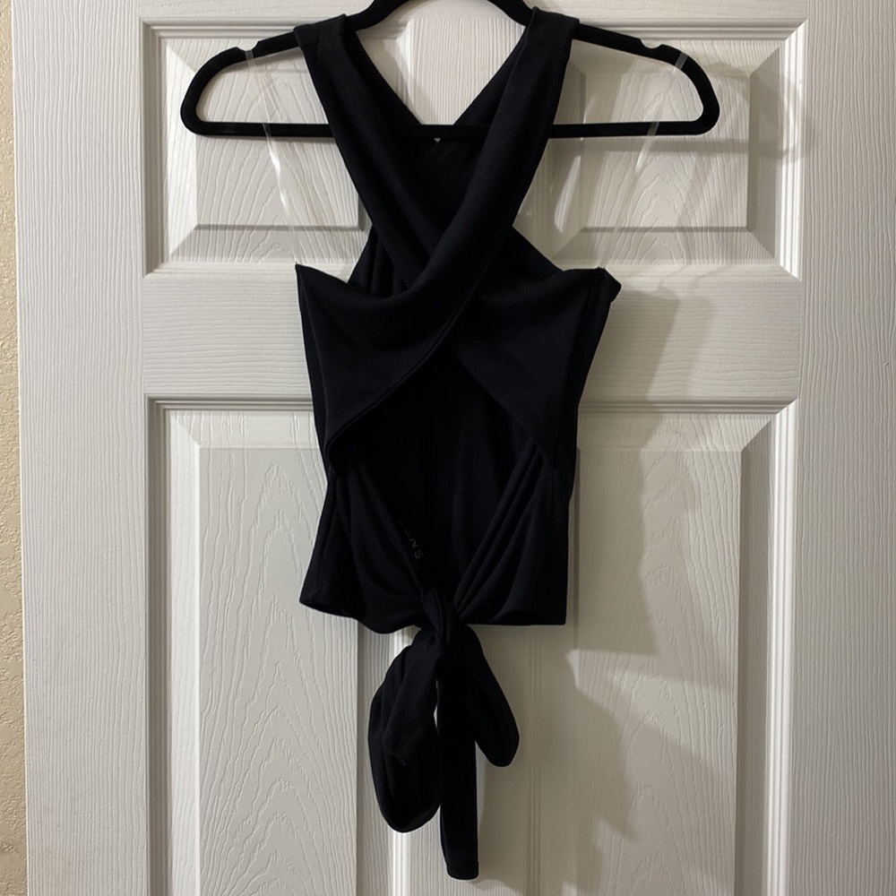 VICI Dolls tie back halter crop top black, size M